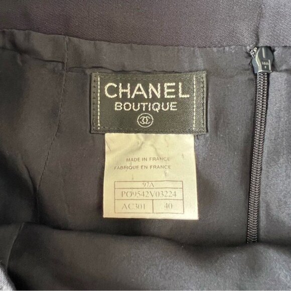 Chanel Navy Blue CC Logo High Waist Pleated Mini Skirt - Picture 6 of 7